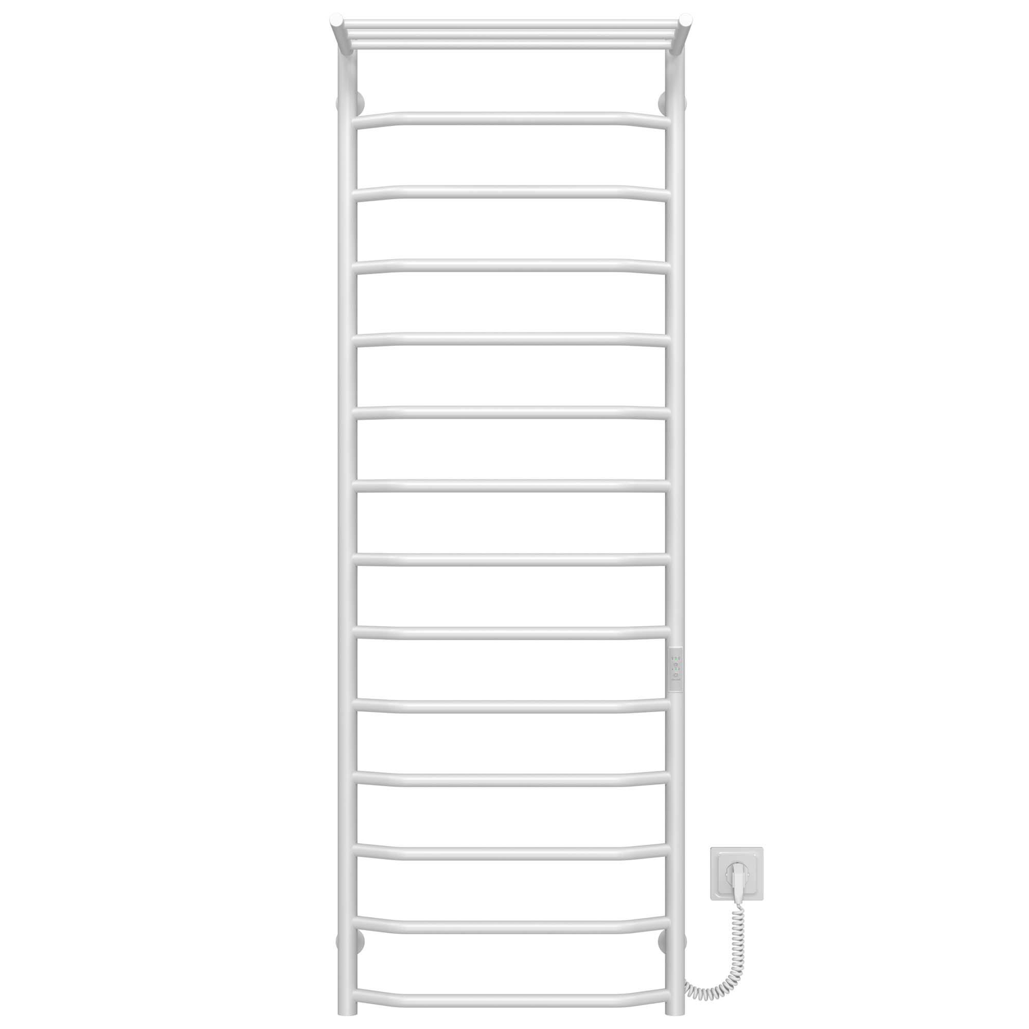 Полотенцесушитель электрический с полкой Deffi Трапеция П15 WD03 правое подключение нержавеющая сталь 500х1500 мм Белый (C.TP.150.50.15.E.W.R.3)