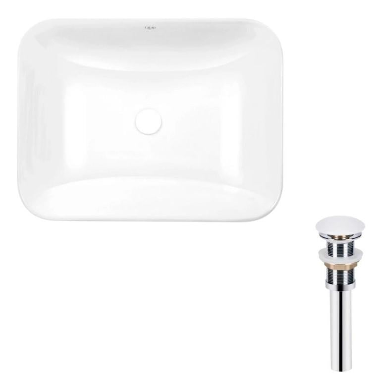 Раковина врезная прямоугольная Qtap Scorpio 510х390х145 мм с донным клапаном PU02 White (QT1411K490WN47290)