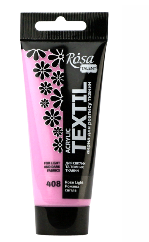 Фарба акрилова для тканин ROSA Talent 60 мл Рожевий світлий - фото 1 Фарба акрилова для тканин ROSA Talent 60 мл Рожевий світлий - фото 1