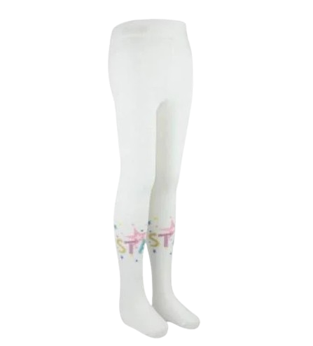 Колготи демісезонні для дівчинки BROSS Star бавовна 122-128 см 7-9 років Білий (005412)