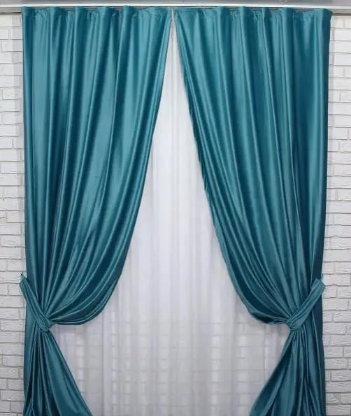 Шторы бархат 1,5х2,9 м 2 шт. Бирюзовый (887ш)