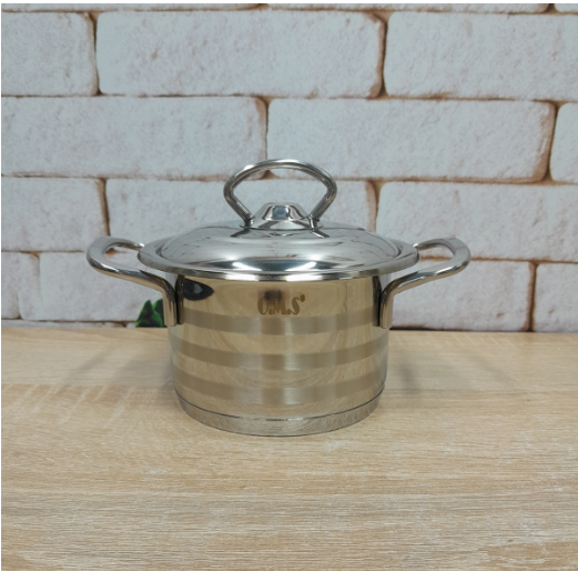 Кастрюля со стальной крышкой OMS из нержавеющей стали для газа и индукции 0,9 л (2005.0.9)