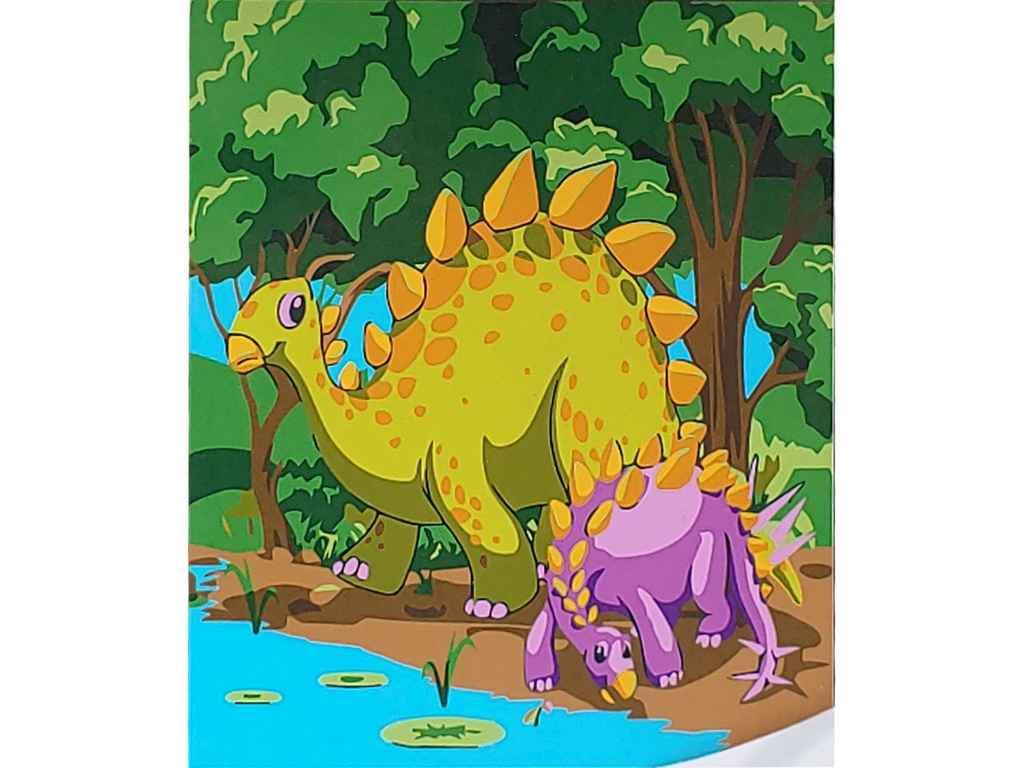 Картина по номерам Strateg Динозавры у берега 30х30 см (ES172)