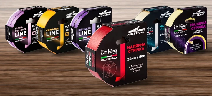 Малярная лента Mustang Da Vinci Red рисовая 48 мм х 50 м Красный - фото 9 Малярная лента Mustang Da Vinci Red рисовая 48 мм х 50 м Красный - фото 9