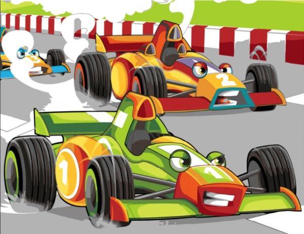 Картина по номерам Strateg Транспорт Гонки безумных гонщиков 30х40 см в термопакете (SS-6453-mt)