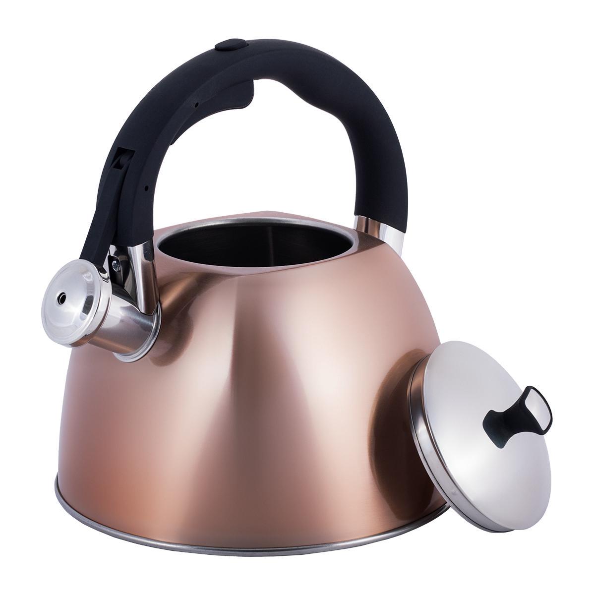 Чайник Kamille из нержавеющей стали со свистком 3 л Бронзовый (22412245) - фото 3 Чайник Kamille из нержавеющей стали со свистком 3 л Бронзовый (22412245) - фото 3