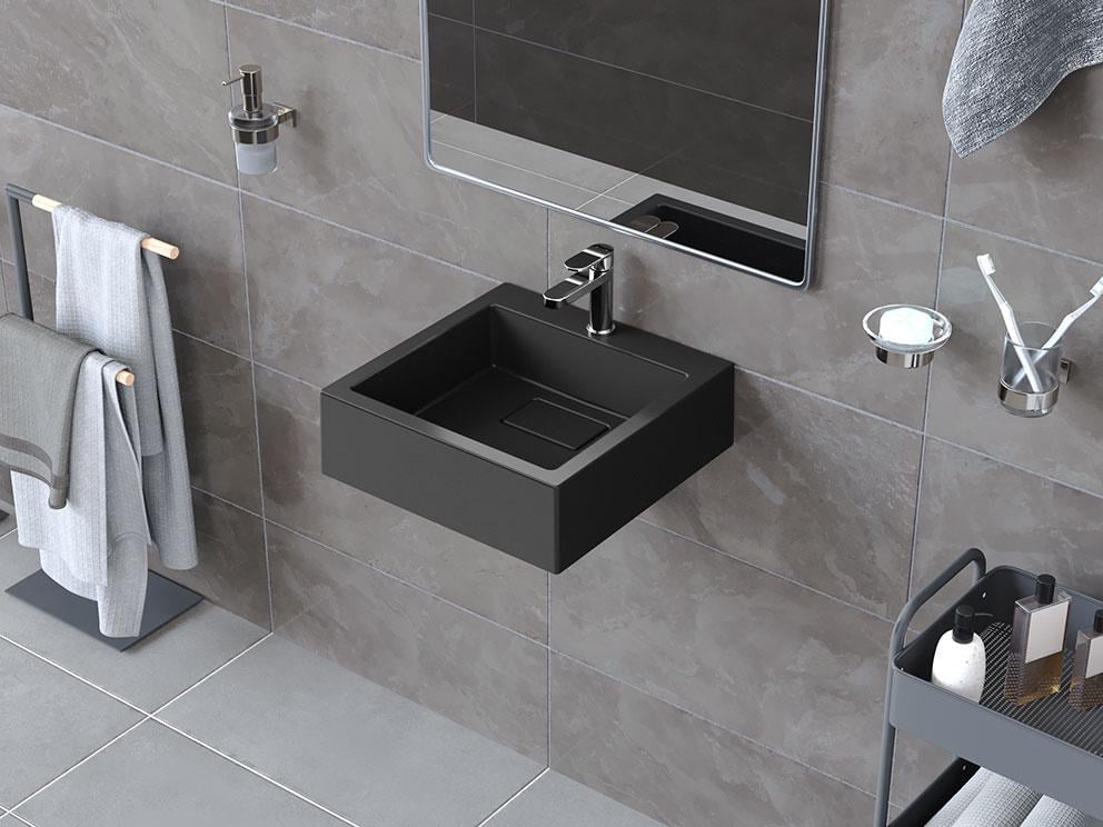 Умывальник подвесной Status Stein 40 Black (33233603) Умывальник подвесной Status Stein 40 Black (33233603)