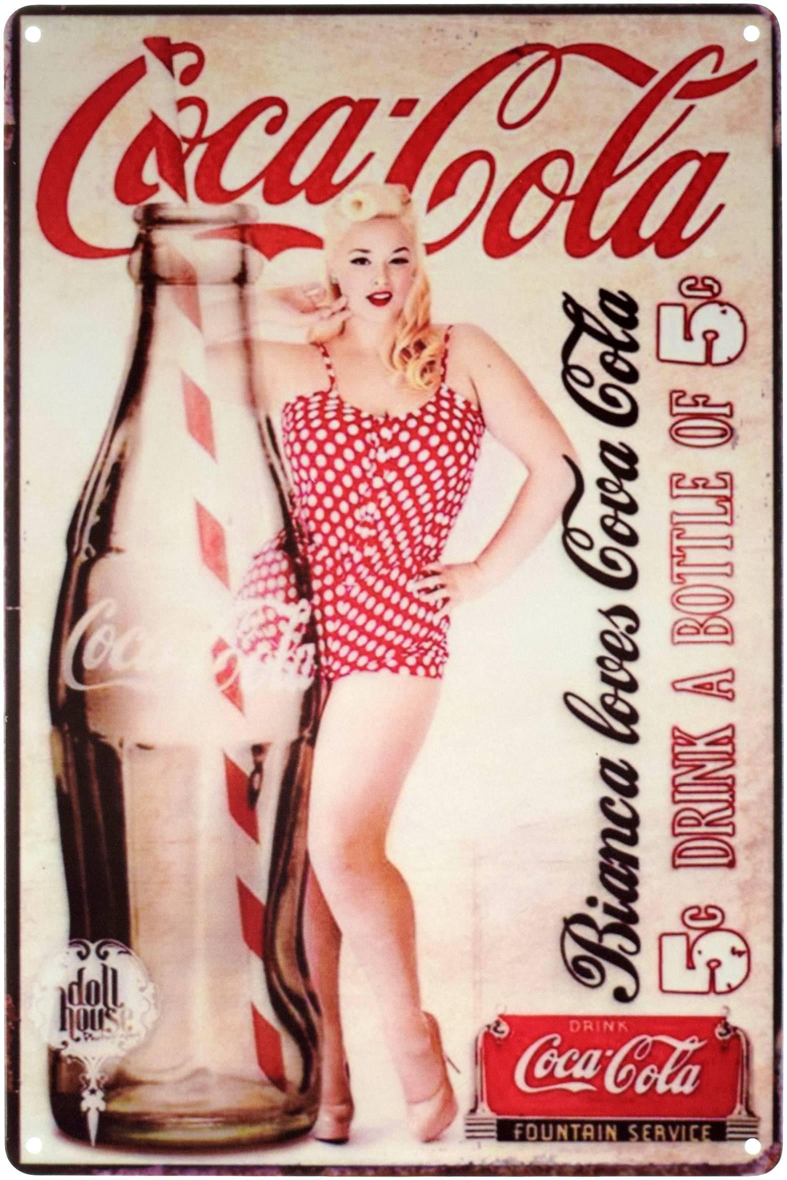 Табличка металева Кока-Кола/Bianca Loves Coca-Cola 20x30 см