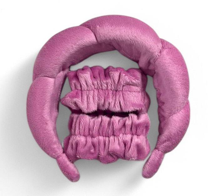 Набор для умывания мягкий косметический обруч и нарукавники Розовый Набор для умывания мягкий косметический обруч и нарукавники Розовый