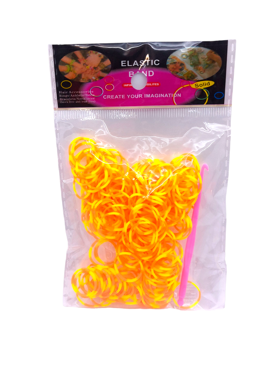 Резинки для плетіння браслетів 200 шт. Жовто-помаранчевий