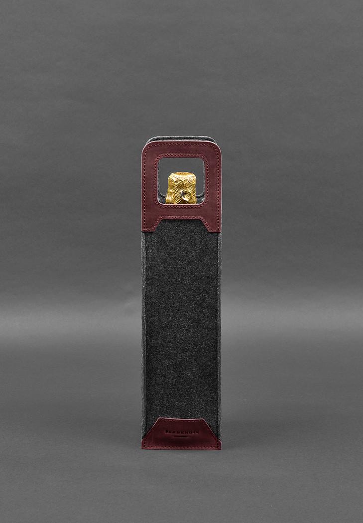 Чехол для вина 1.0 из фетра с кожаными вставками Crazy Horse Бордовый (A-027939) - фото 5 Чехол для вина 1.0 из фетра с кожаными вставками Crazy Horse Бордовый (A-027939) - фото 5