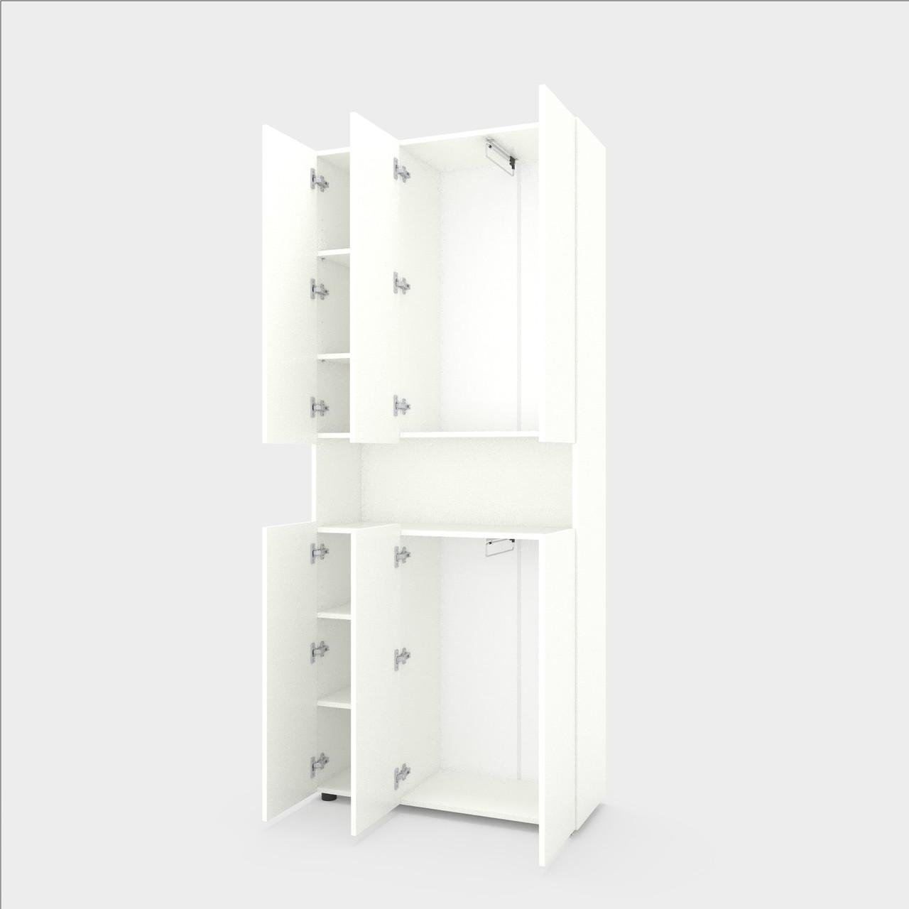 Шафа Metkas Home B001 ЛДСП 900x350x2130 мм Білий сніг - фото 2 Шафа Metkas Home B001 ЛДСП 900x350x2130 мм Білий сніг - фото 2