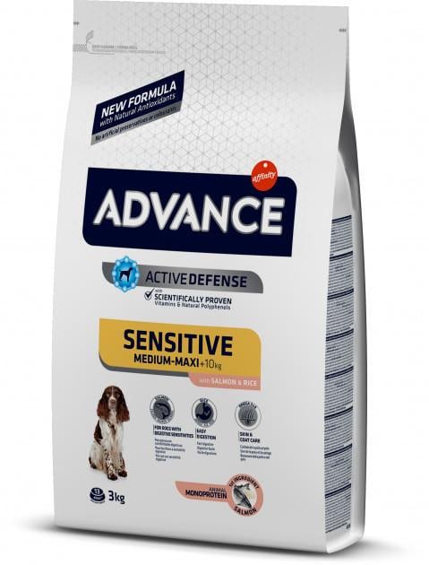Корм для собак сухой для собак Advance Dog Med/Maxi Sensitive Salmon&Rice 3 кг