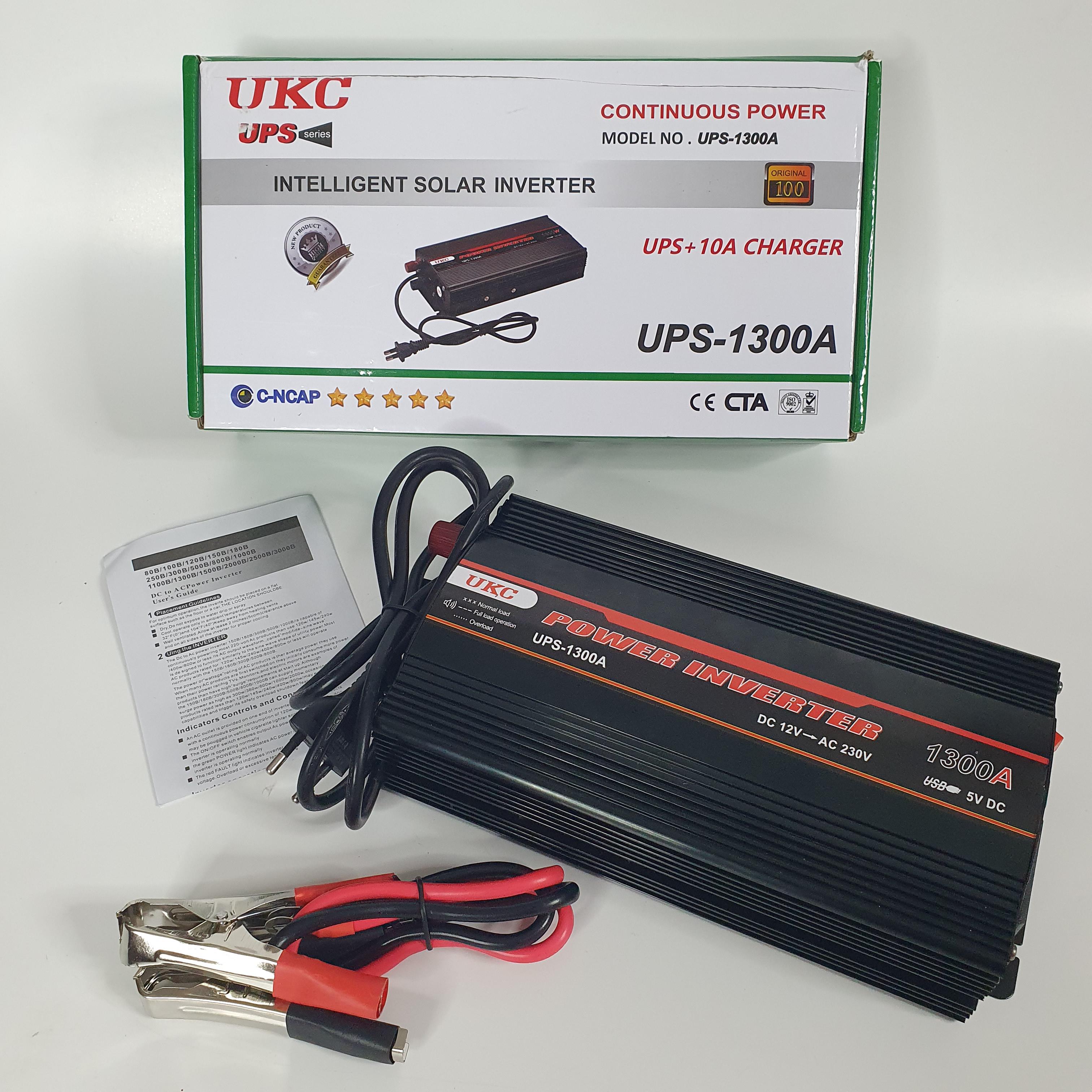 Инвертор UKC с защитой от короткого замыкания и перегрузки 1300W 12V-220V (UPS-1300A)