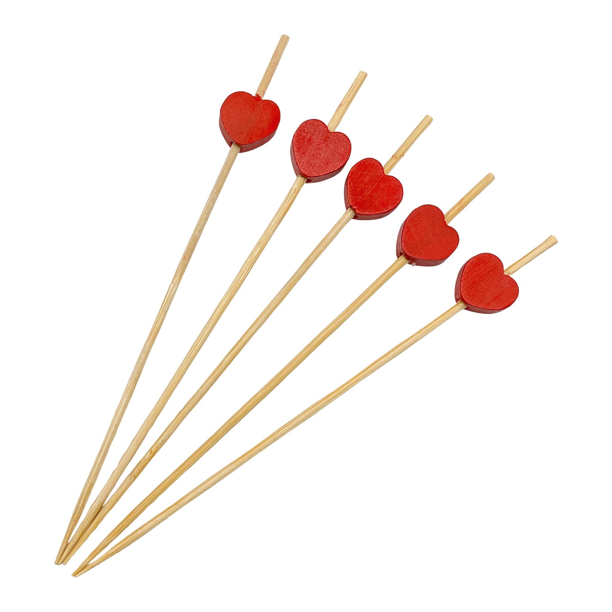 Шпажки Красное сердце 12 см 100 шт. (547)