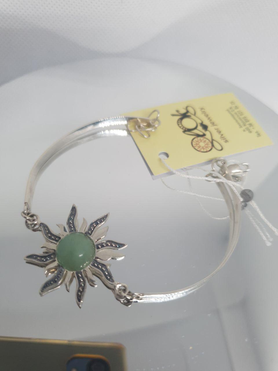 Браслет срібний Сонце з камінням нефрит 925 проба (2607612427) - фото 5