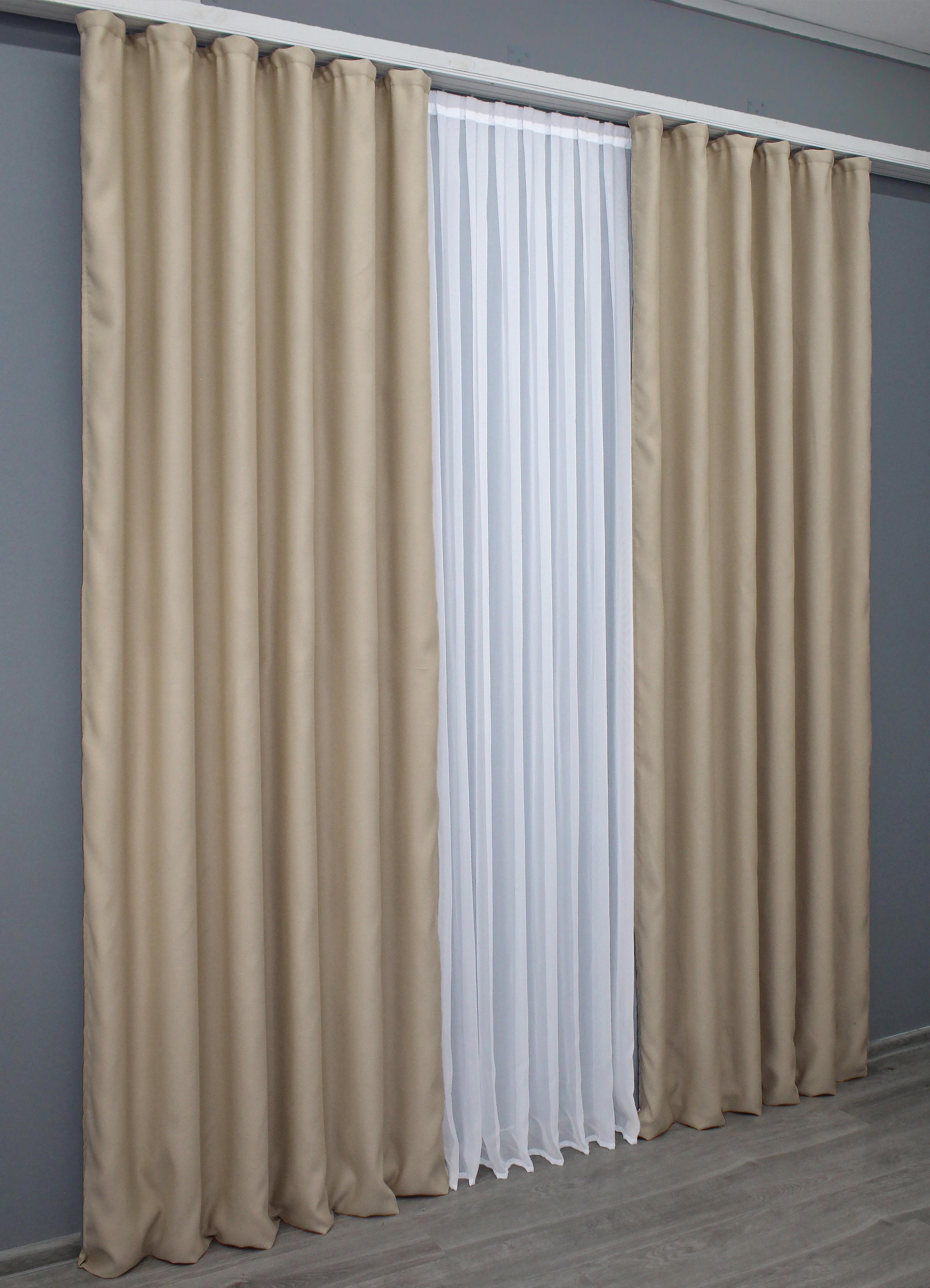 Комплект штор VR-Textil Fusion Dimout №827ш 100х270 см 2 шт. Бежевый (31-565) - фото 4 Комплект штор VR-Textil Fusion Dimout №827ш 100х270 см 2 шт. Бежевый (31-565) - фото 4