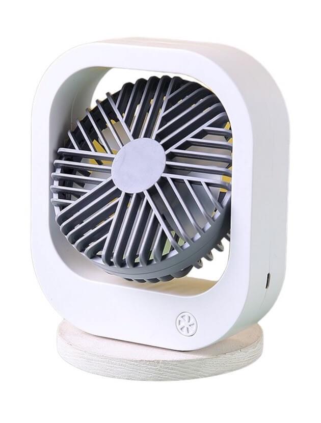Вентилятор настольный аккумуляторный DianDi Fashion Fan SQ 2177A с USB-зарядкой Бело-серый (11344998)