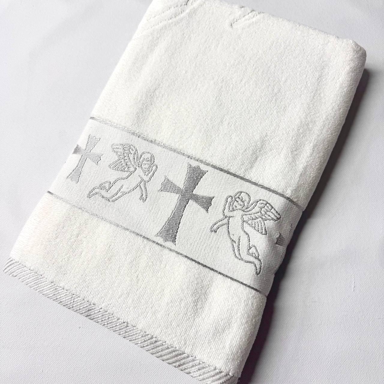 Крестец для крещения Крест и ангелы 70x140 см Серебряный (32614939) Крестец для крещения Крест и ангелы 70x140 см Серебряный (32614939)