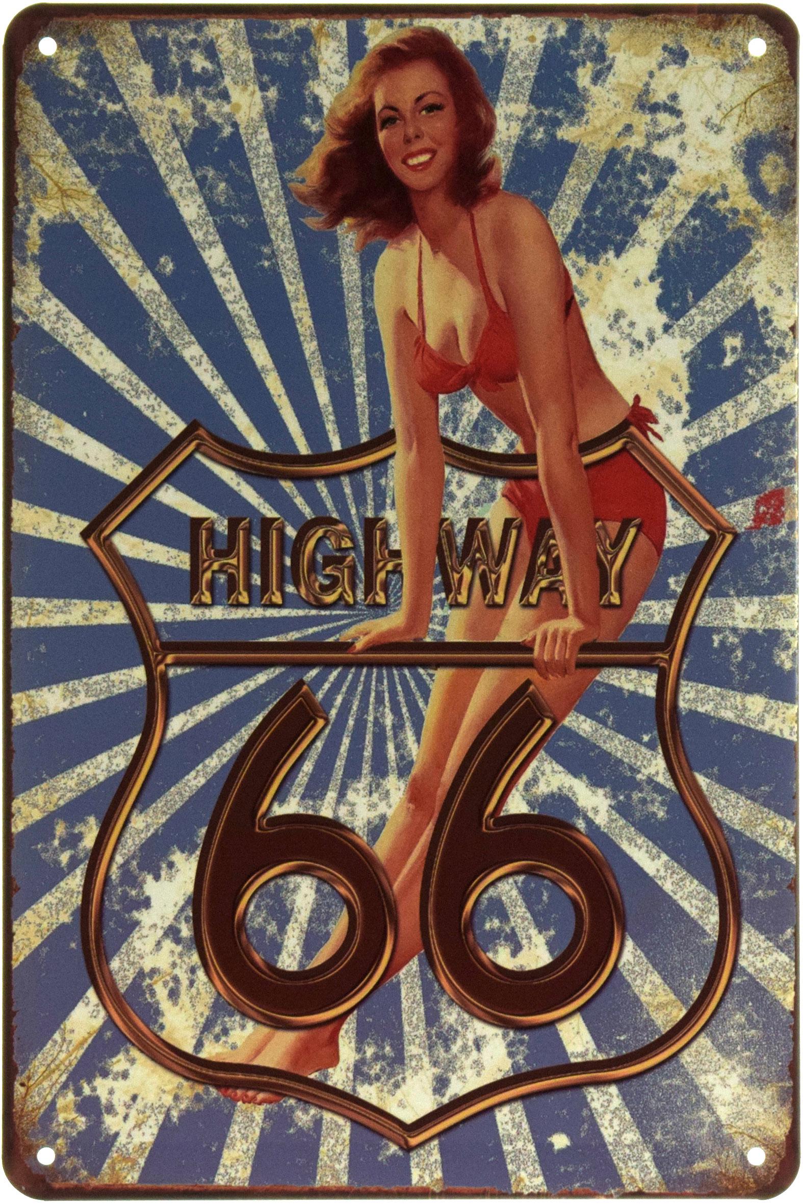 Табличка металева Route 66 Highway 20x30 см