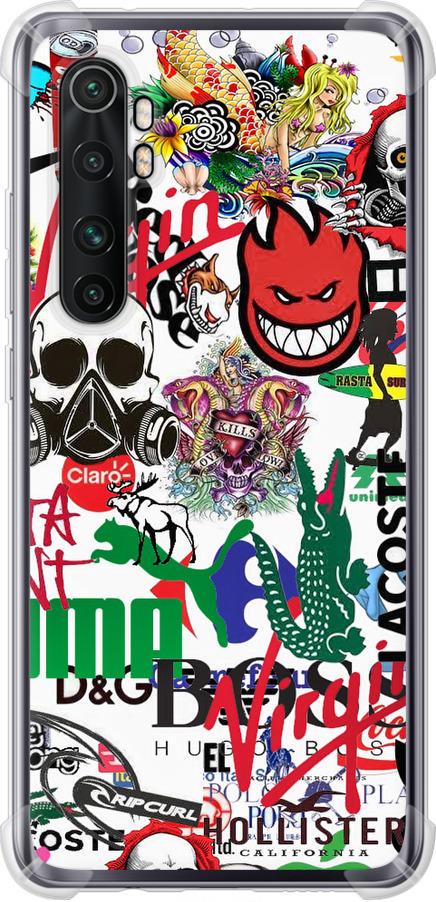 Чехол на Xiaomi Mi Note 10 Lite Many different logos (4022sp-1937-42517)