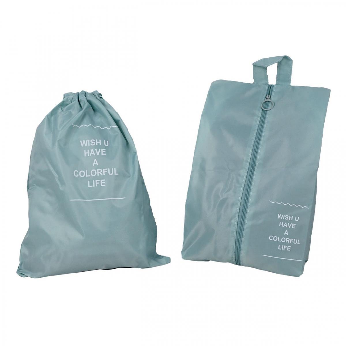 Набір дорожніх органайзерів 9в1 з нейлону для валізи та дому Бірюзовий (КДО-40-65) - фото 2 Набір дорожніх органайзерів 9в1 з нейлону для валізи та дому Бірюзовий (КДО-40-65) - фото 2