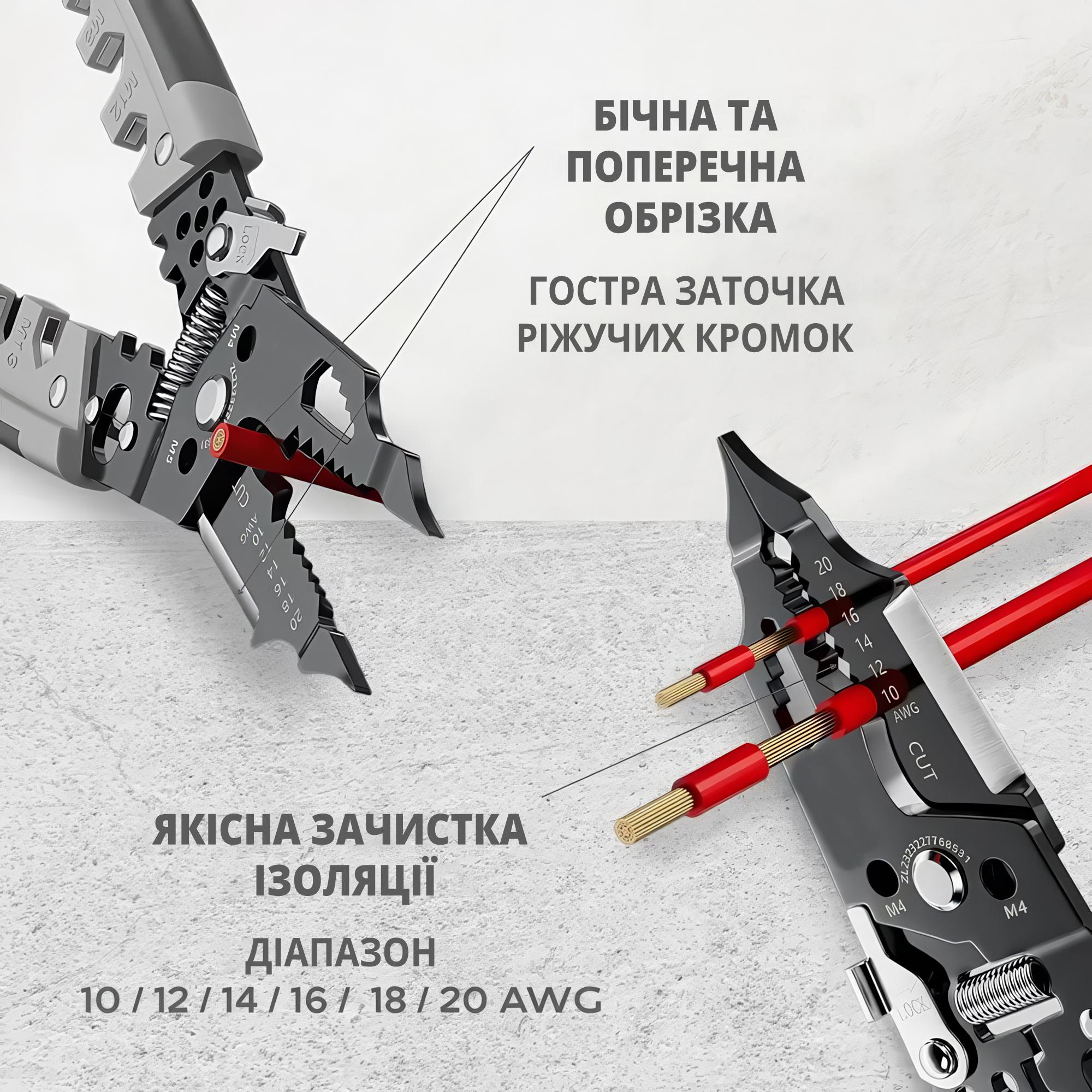 Мультитул-стриппер 28в1 для снятия изоляции/обжима клемм/зачистки проводов - фото 5