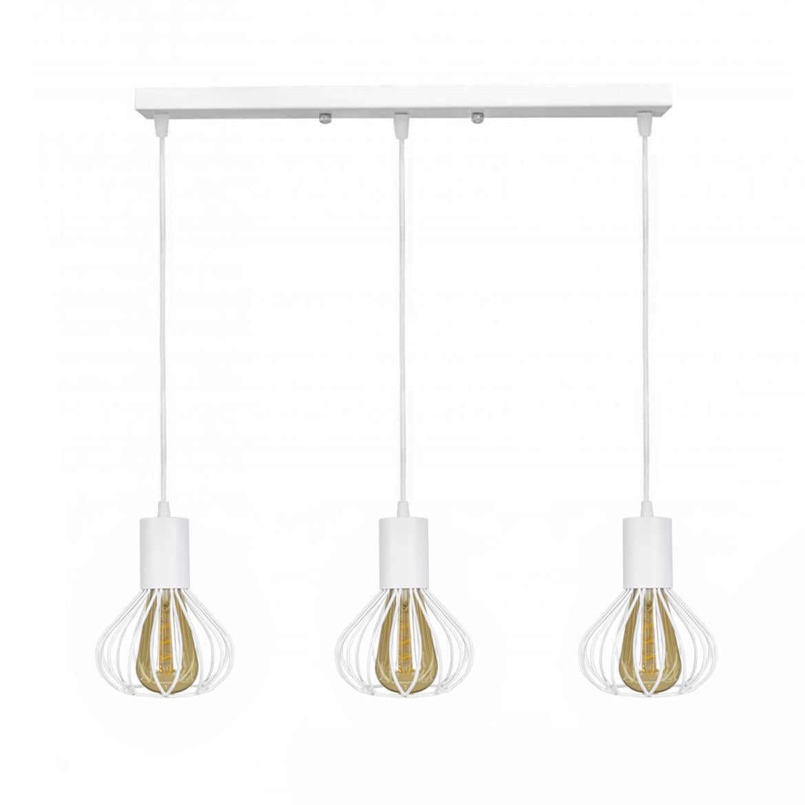 Светильник лофт MSK Electric Lotus подвесной на планке Белый NL 1415-3W