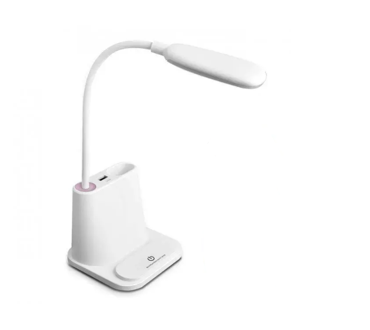 Лампа акумуляторна з підставкою для телефону LED Bionic Desk Lamp Білий