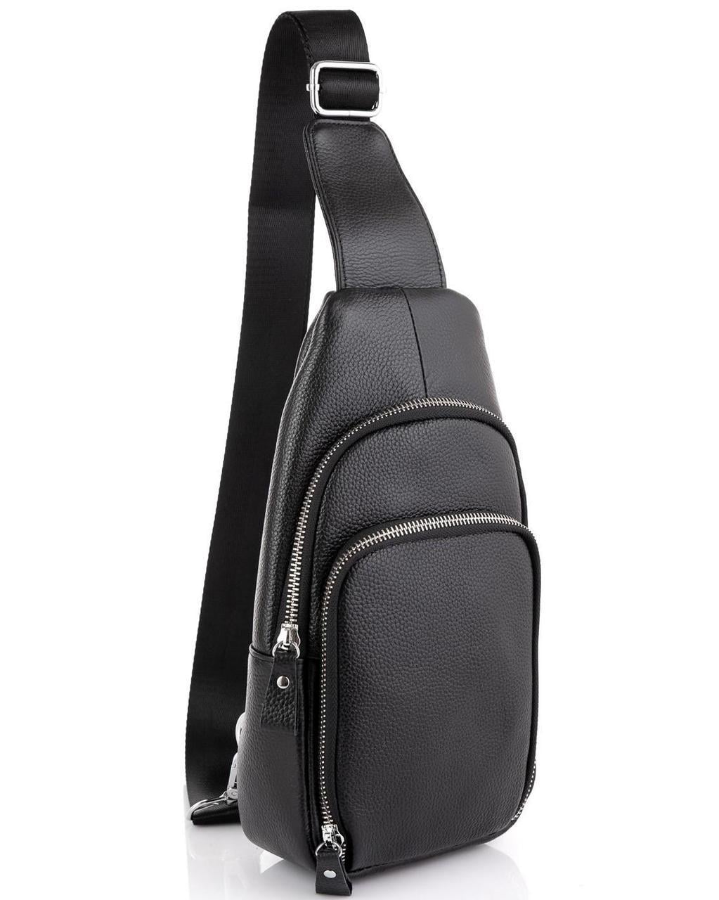 Сумка-слинг мужская кожаная Tiding Bag A25F-5058A Черный (2656560092)