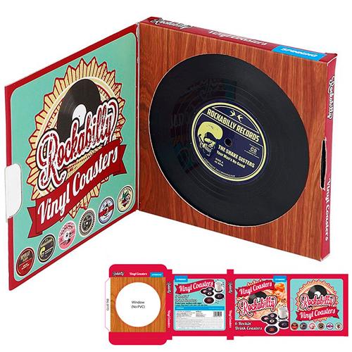 Подставки под кружки/бокалы Rockabilly Coasters в виде грампластинок 6 шт. - фото 6