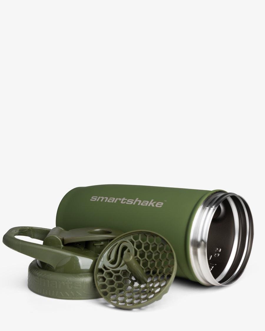 Шейкер спортивный SmartShake Reforce Stainless Steel 30oz металлический 900 ml Army Green - фото 3