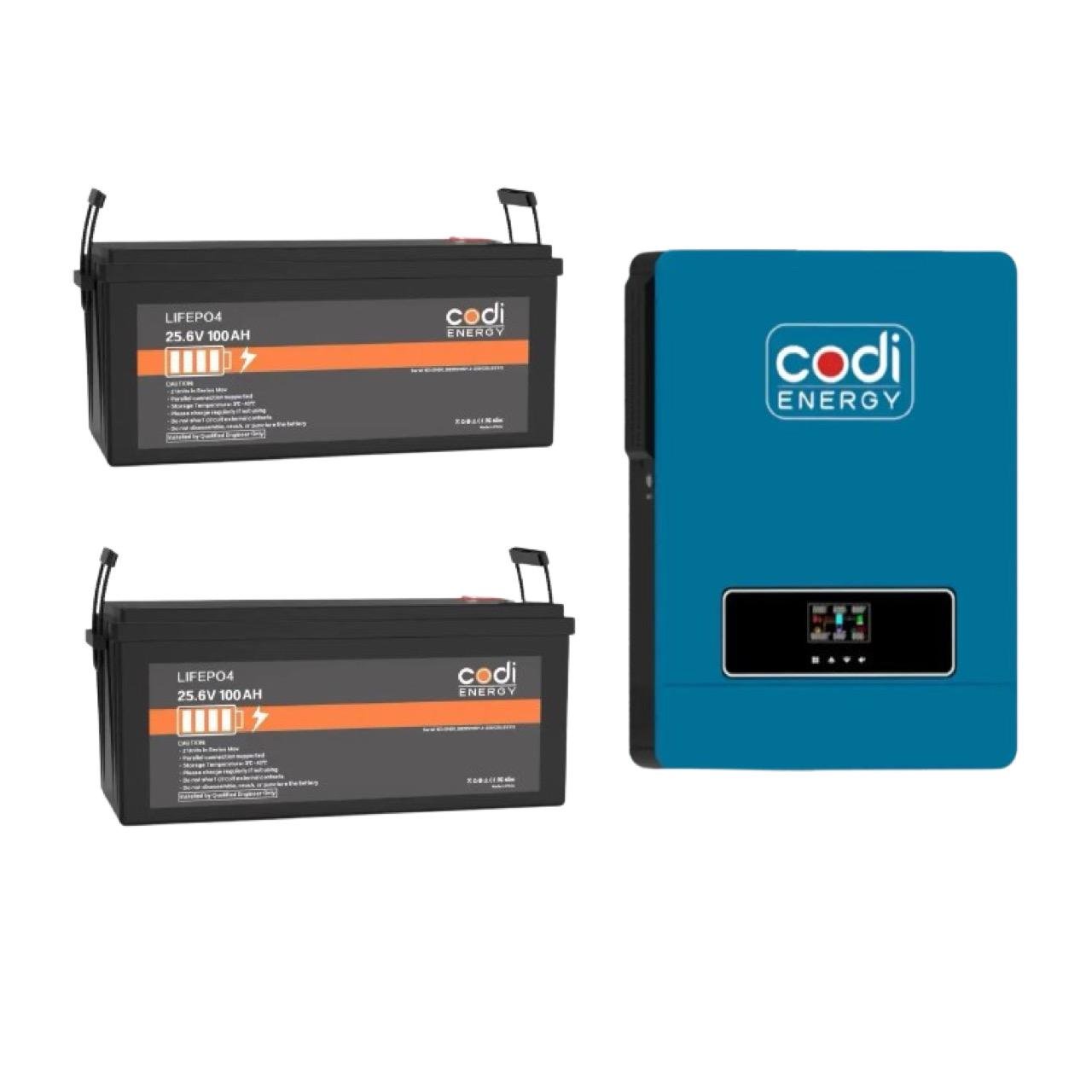 Комплект резервного питания Codi Energy 4,2 кВт 24V MPPT 6200W 120A с батареей LiFePO4 5 кВт (20934932)