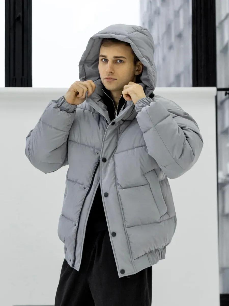 Куртка чоловіча зимова Oslo оверсайз дута S Світло-сірий (26516/1/1) - фото 5