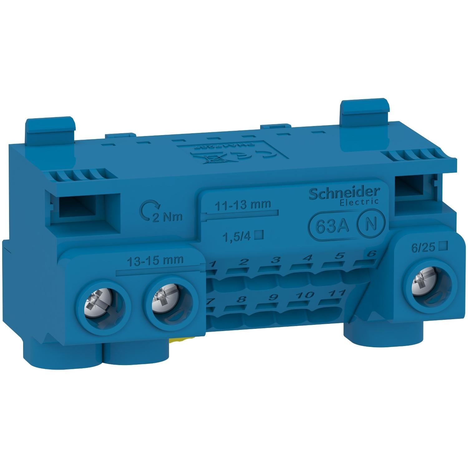 Блок клеммный N Schneider Electric Linergy 63A 14 отверстий 3x25/11x4 мм2 (LGYT1N14)