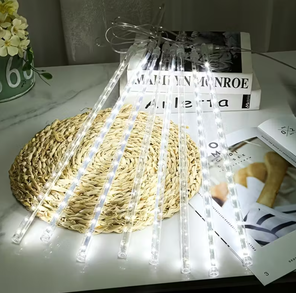 Гирлянда светодиодная Метеоритный дождь 8 шт. 30 см от USB Белый свет (ГР30Ж)