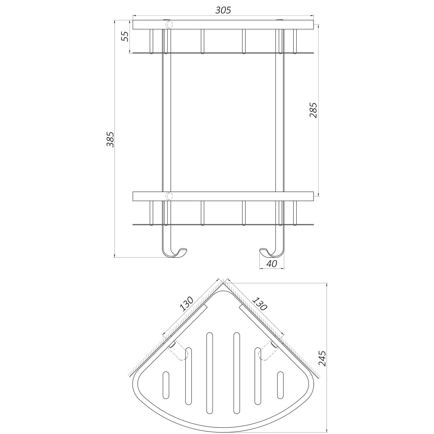 Полка угловая для ванной комнаты Globus Lux BS8422 - фото 3