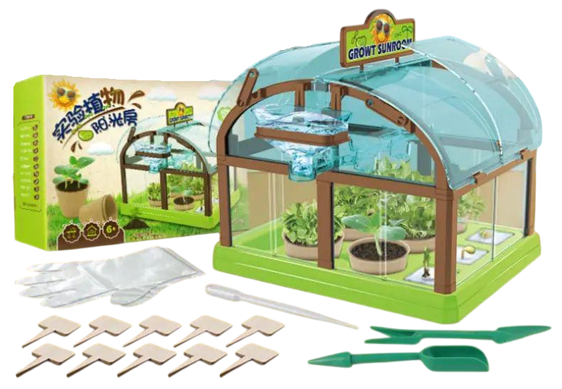 Ігровий набір теплиця для вирощування рослин Home made plant з насінням/рукавичками і крапельним поливом Green (opt-105074)