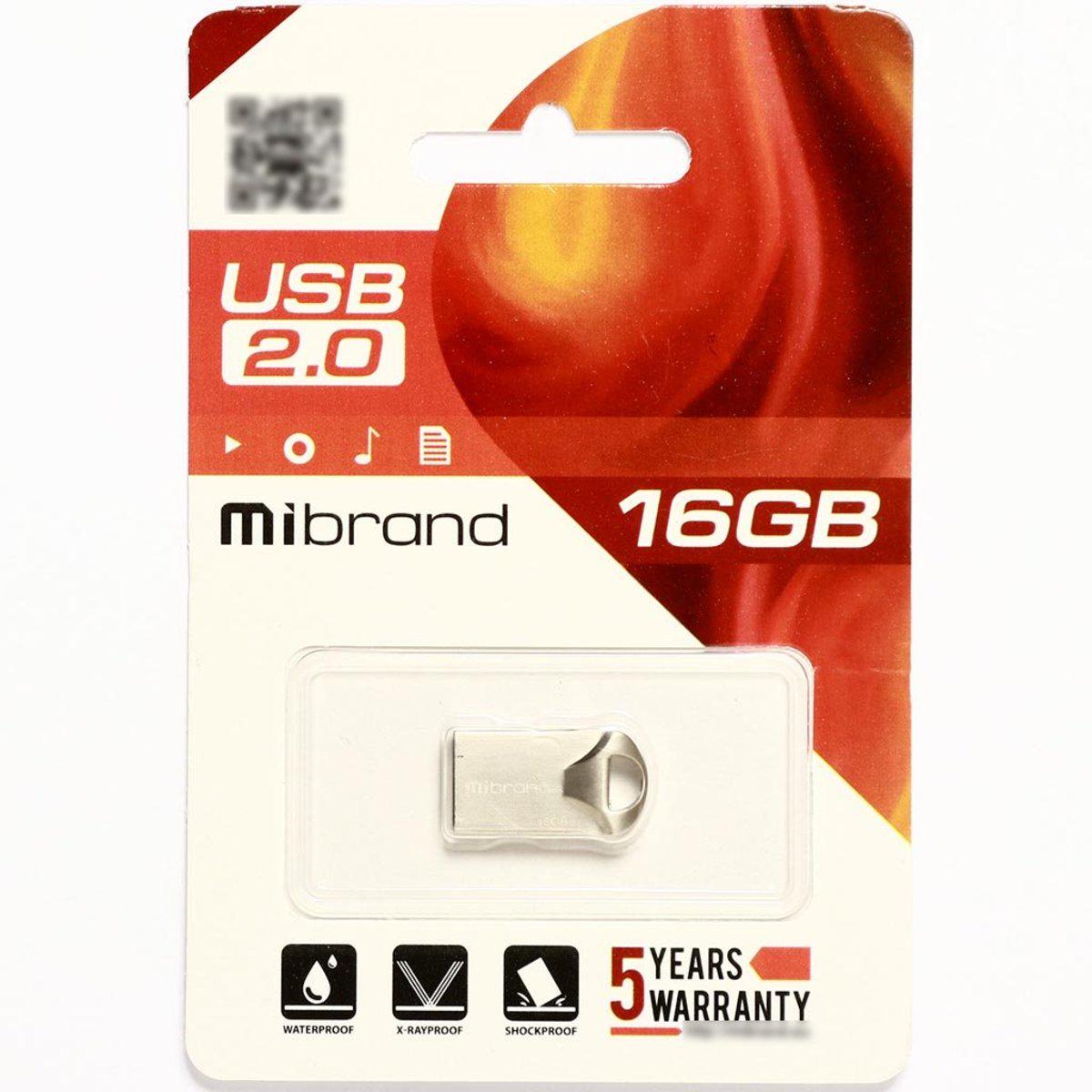 Флеш память Flash Mibrand Usb 2.0 Hawk 16 Gb Silver - фото 2