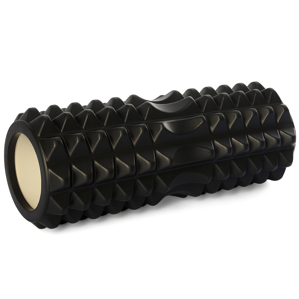 Массажный ролик шипованный для йоги и фитнеса Stenson MS 0857-4-B 33х12 см Черный