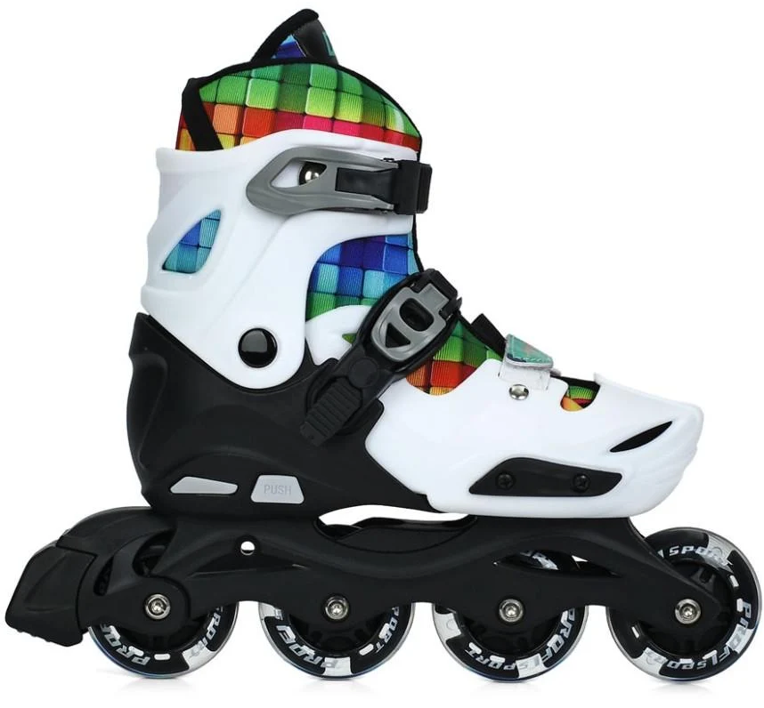 Ролики раздвижные детские Profi р. 35-38 с колесами PU 70 мм Бело-Черный (AP-122-R-80)