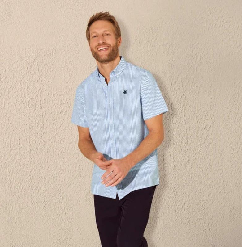 Рубашка с коротким рукавом Livergy XL Голубой (PL0042M055)