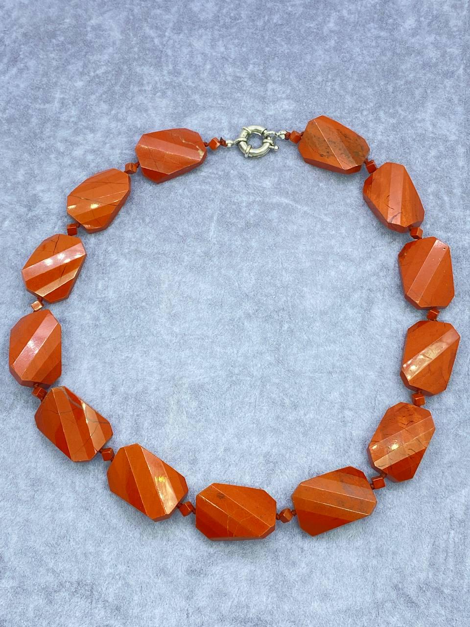 Бусы яшма 48 см Коричневый (1535)