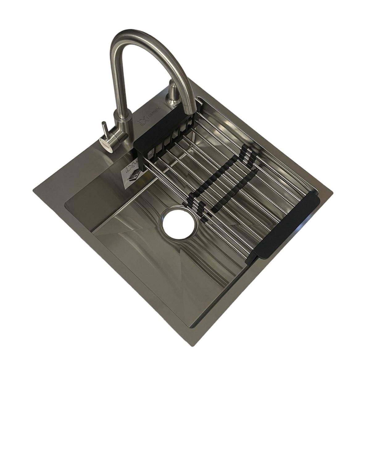 Мойка для кухни Luminex 5050 Серый/смеситель кухонный Kroner KRP ESG035