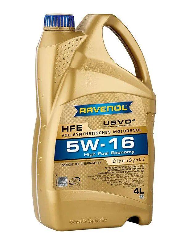 Моторне мастило RAVENOL High Fuel Economy HFE SAE 5W-16 для гібридів та бензинових 4 л (1111104-004)