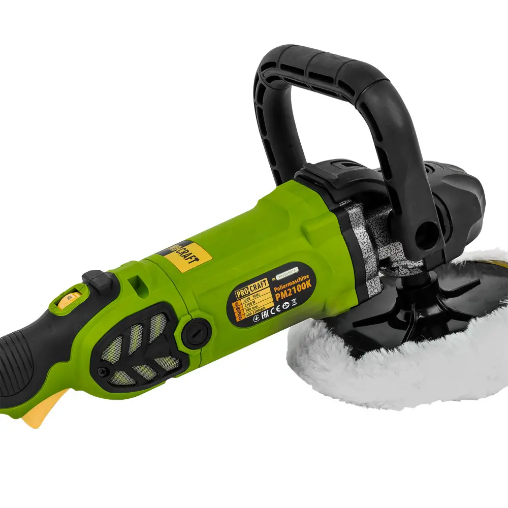 Машина полировальная-шлифовальная Procraft PM2100K с регулировками и полировочной насадкой 180 мм 1400 Вт - фото 3 Машина полировальная-шлифовальная Procraft PM2100K с регулировками и полировочной насадкой 180 мм 1400 Вт - фото 3