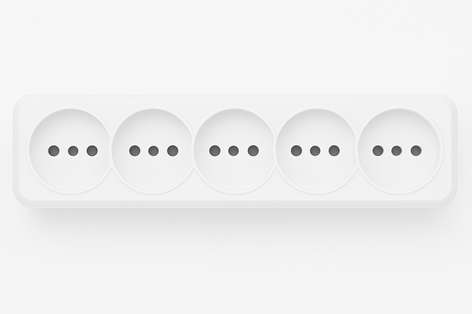 Розетка п'ятимісна Lumano RODINA без заземлення зовнішня 10А/16А Білий (000020267)