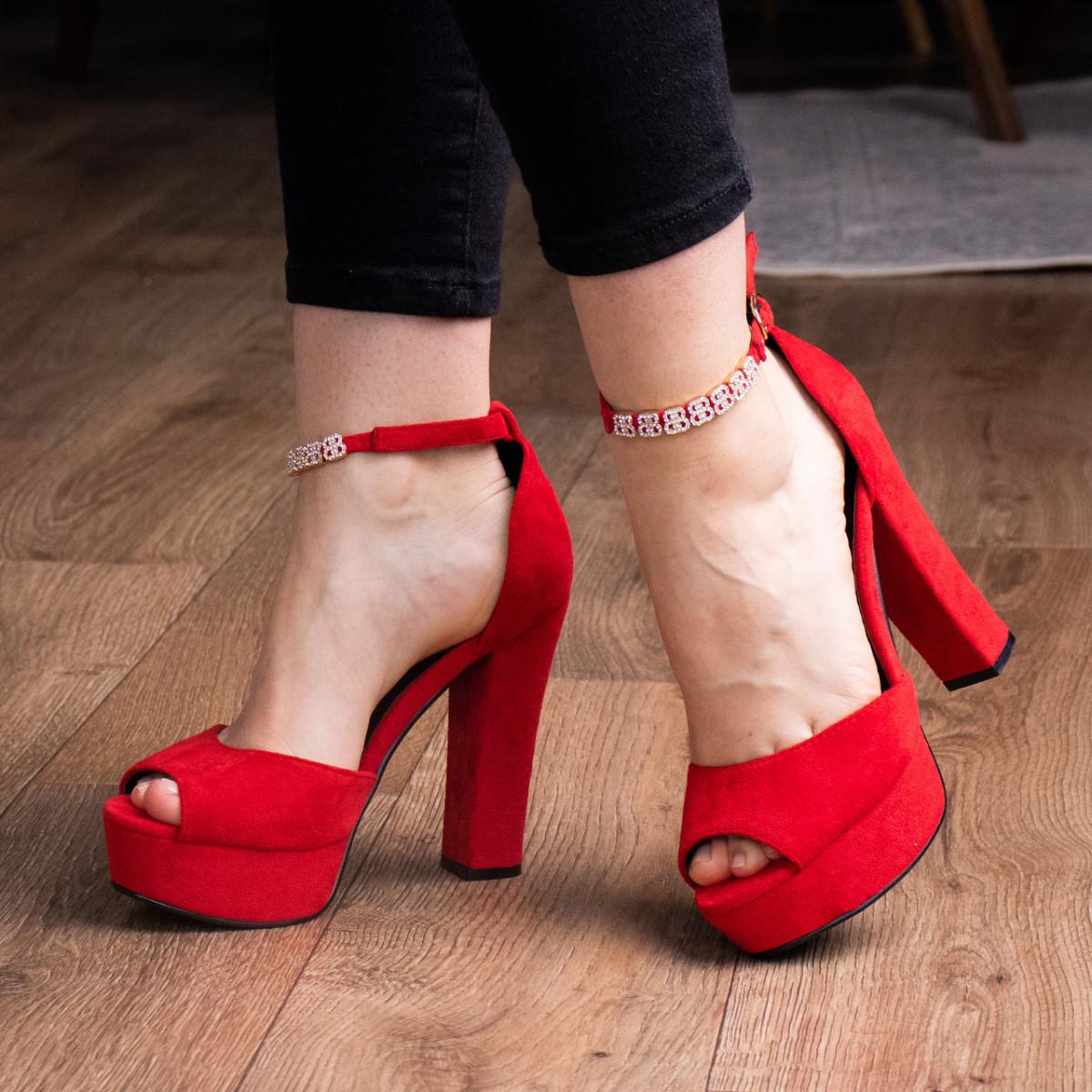 Босоножки женские Fashion р. 40 25,5 см Красный (2857)