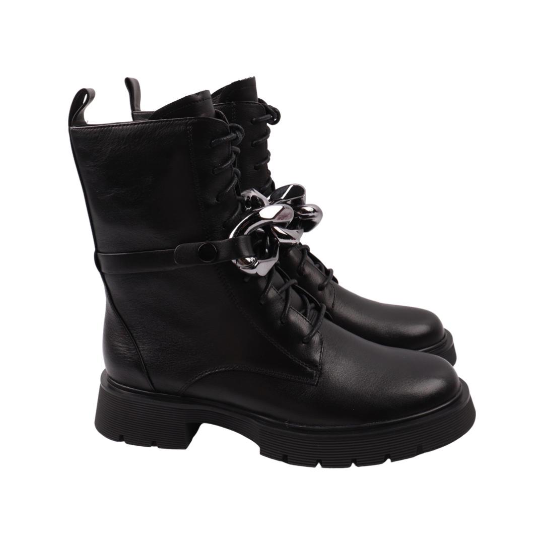 Ботинки женские Molka из кожи р. 39 Черный (193-22DHC)