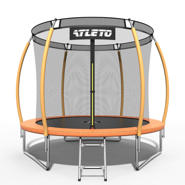 Батут детский Atleto с внутренней сеткой и стремянкой 252 см Оранжевый (2928173995)